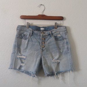 Old Navy Light Wash Raw Hem Jean Shorts